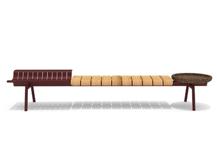 ace teak/aluminum seat without backrest By ETHIMO