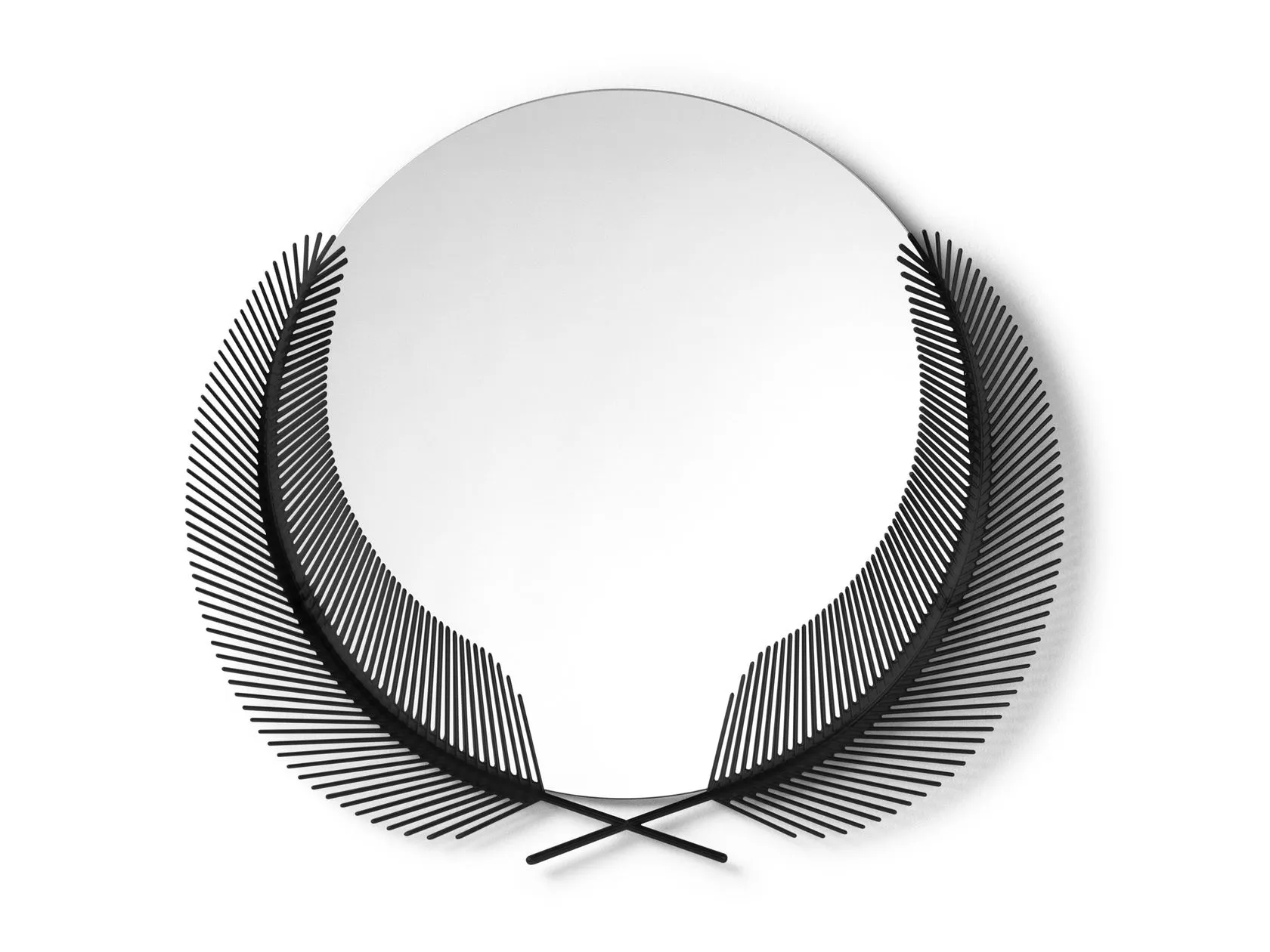 sunset mirror large round framed brass mirror with palm leaves by GHIDINI1961
