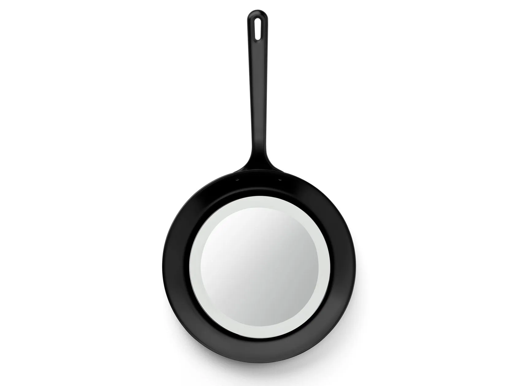 frying pan mirror framed wall-mounted aluminium mirror by GHIDINI1961
