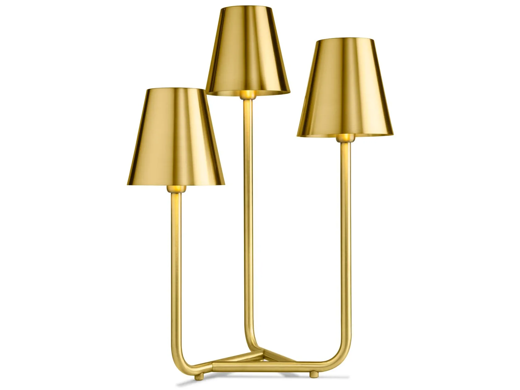 trio table lamp satin brass table lamp By Aldo Cibic