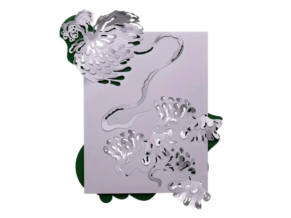 psiche tapestry aluminium tapestry By Matteo Cibic