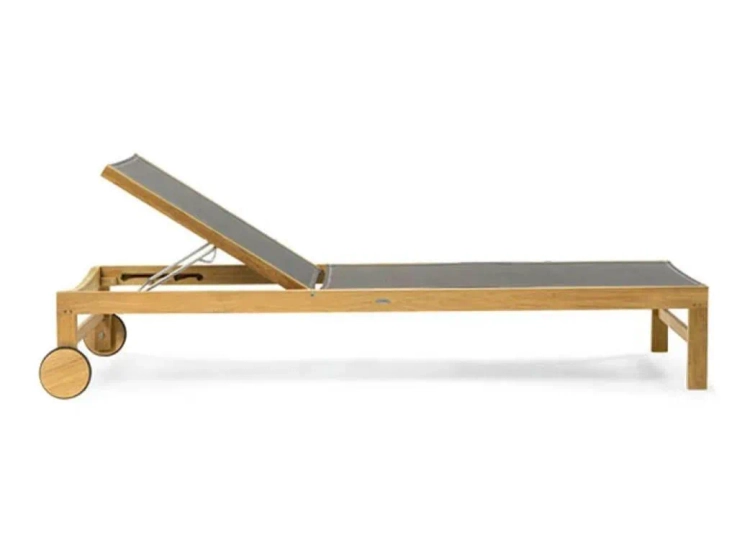 sand sunbed in teak By ETHIMO