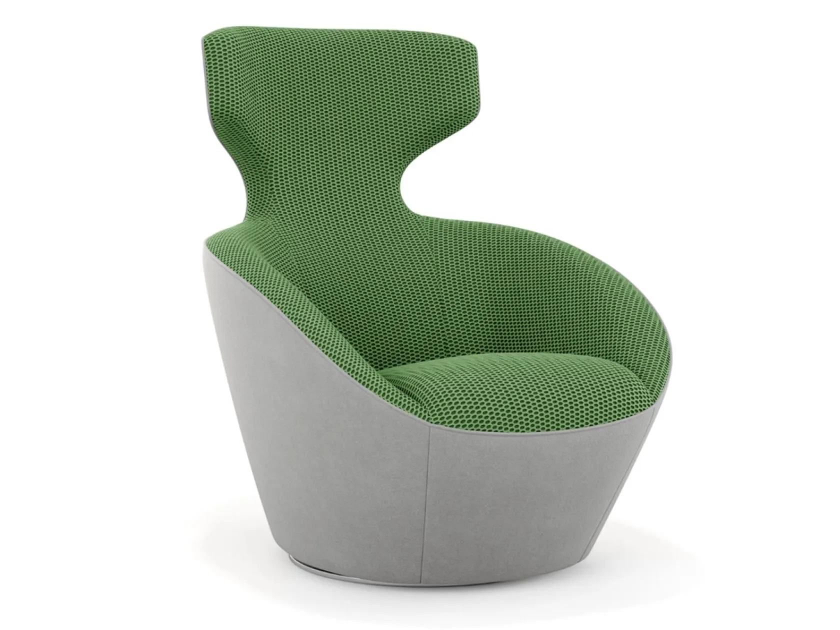 edito lounge armchair swivel fabric or leather armchair with headrest by Roche Bobois