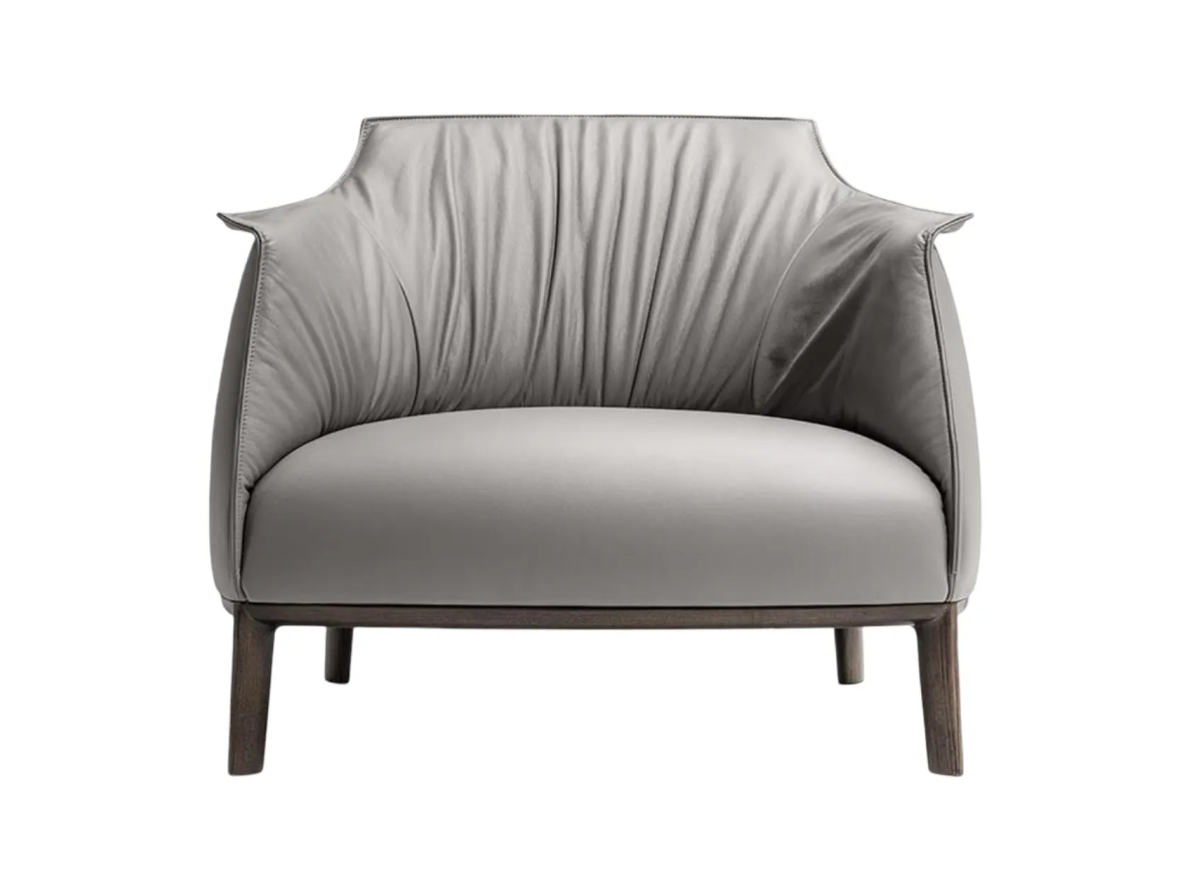 archibald large armchair fabric or leather armchair with wood base by Poltrona Frau