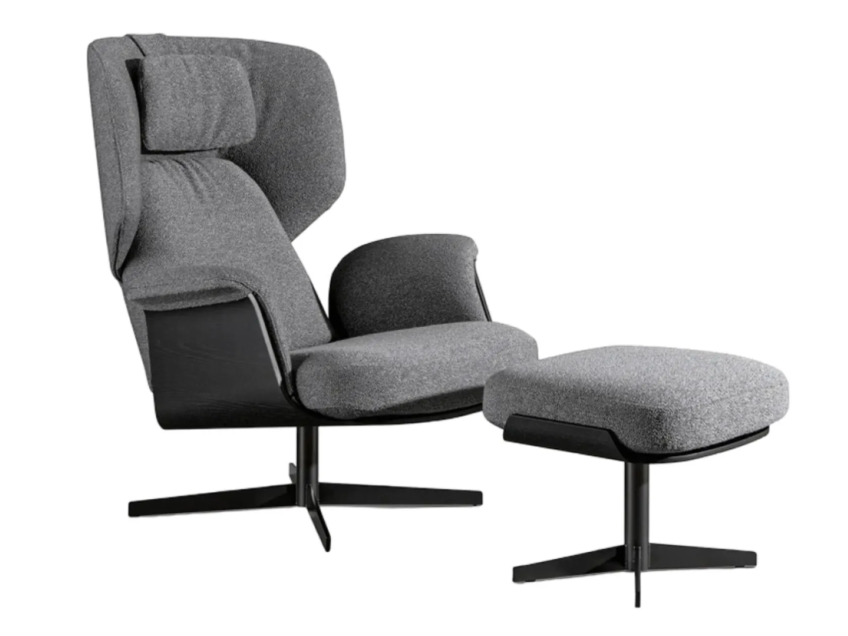 olos bergère armchair swivel fabric or leather armchair By Mauro Lipparini